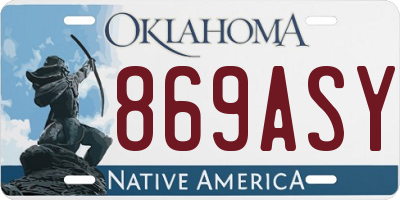 OK license plate 869ASY