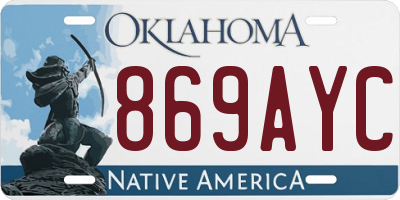 OK license plate 869AYC