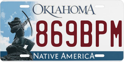 OK license plate 869BPM