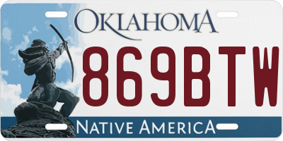 OK license plate 869BTW