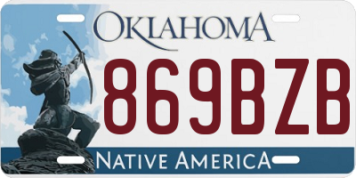 OK license plate 869BZB