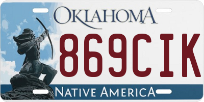 OK license plate 869CIK