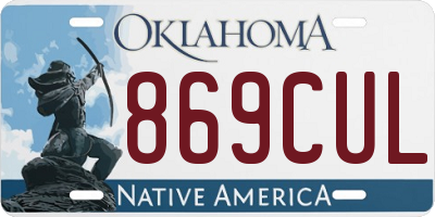 OK license plate 869CUL