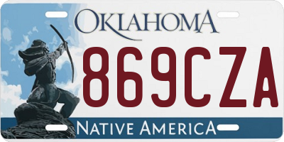 OK license plate 869CZA