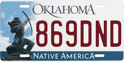 OK license plate 869DND
