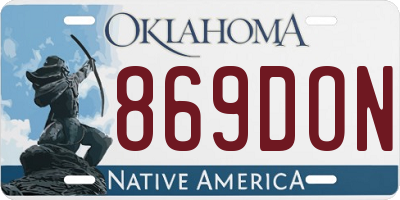 OK license plate 869DON
