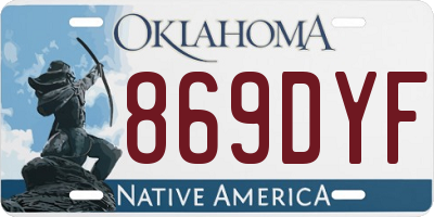 OK license plate 869DYF