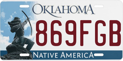 OK license plate 869FGB