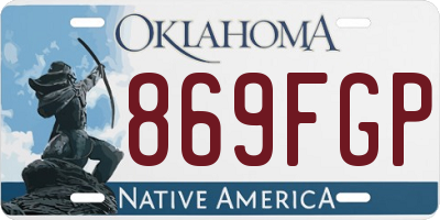 OK license plate 869FGP