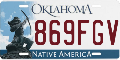 OK license plate 869FGV