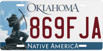 OK license plate 869FJA