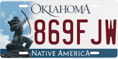 OK license plate 869FJW