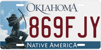 OK license plate 869FJY