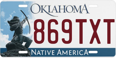 OK license plate 869TXT