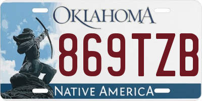OK license plate 869TZB