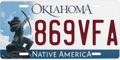 OK license plate 869VFA