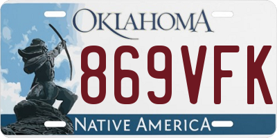 OK license plate 869VFK