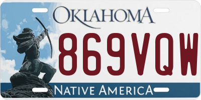 OK license plate 869VQW