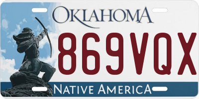 OK license plate 869VQX