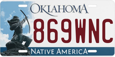 OK license plate 869WNC
