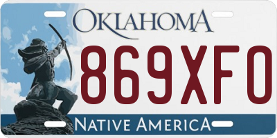 OK license plate 869XFO
