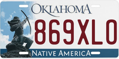 OK license plate 869XLO