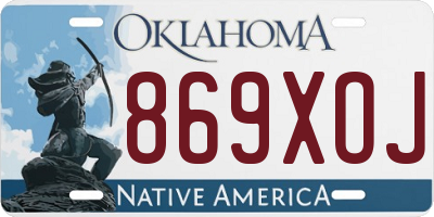 OK license plate 869XOJ