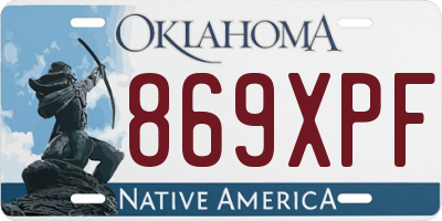 OK license plate 869XPF