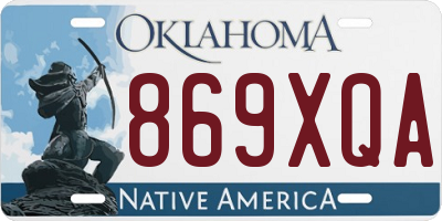 OK license plate 869XQA