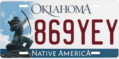 OK license plate 869YEY