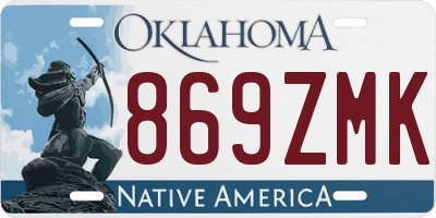 OK license plate 869ZMK