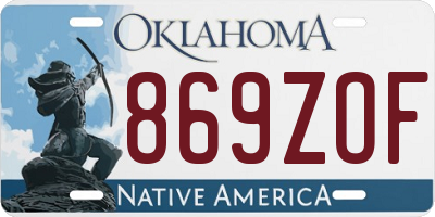 OK license plate 869ZOF