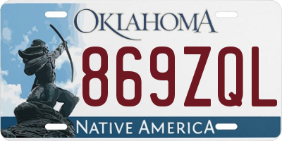 OK license plate 869ZQL