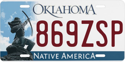 OK license plate 869ZSP