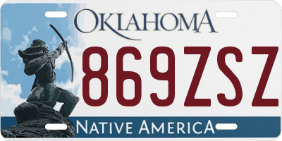 OK license plate 869ZSZ