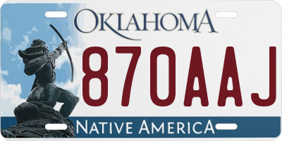 OK license plate 870AAJ