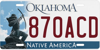 OK license plate 870ACD