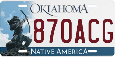 OK license plate 870ACG