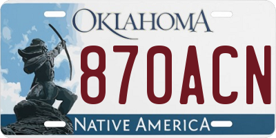 OK license plate 870ACN
