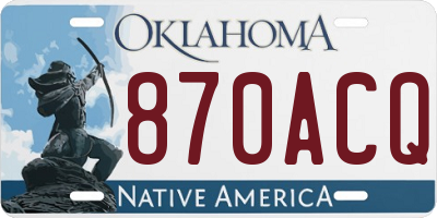 OK license plate 870ACQ