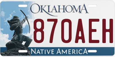 OK license plate 870AEH