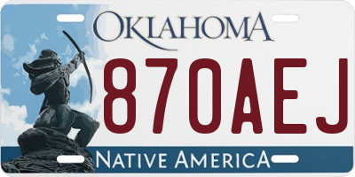 OK license plate 870AEJ