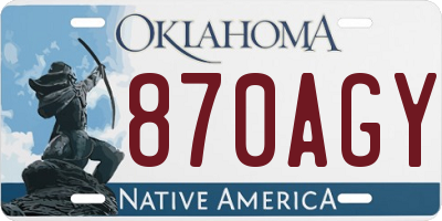 OK license plate 870AGY