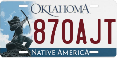 OK license plate 870AJT