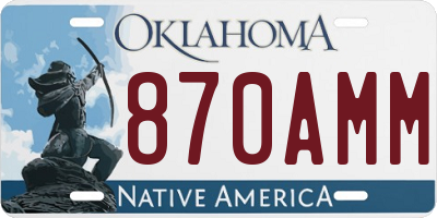 OK license plate 870AMM