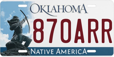 OK license plate 870ARR