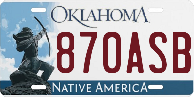 OK license plate 870ASB