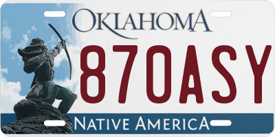 OK license plate 870ASY