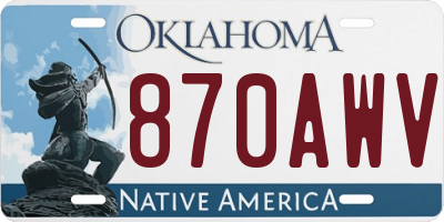 OK license plate 870AWV