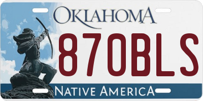 OK license plate 870BLS